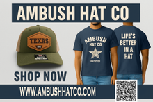 Load image into Gallery viewer, AMBUSH HAT AND T-SHIRT COMBO - TEXAS STYLE
